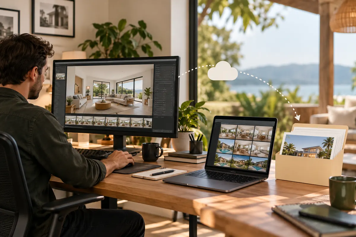 Local photo editing workstation and a prepared remote editing handoff