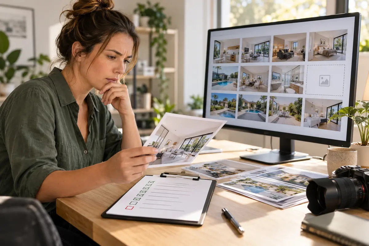 Reviewer comparing a property editor submission with a complete output checklist